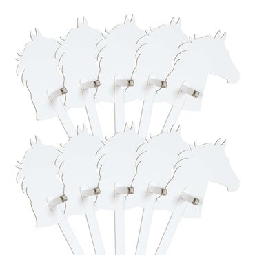 FOLDZILLA Käpphäst - Set 10 delar häst vit för målning/limning