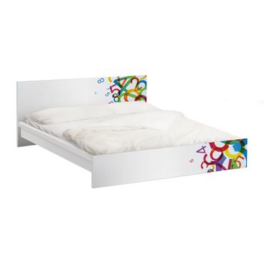 Möbelfolie für IKEA Malm Bett niedrig 140x200cm - Klebefolie Colourful Numbers