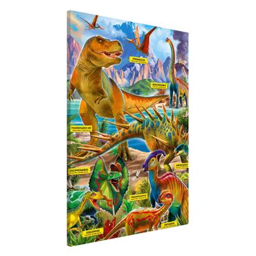 Magnettafel - Die Dinosaurierarten - Hochformat 2:3