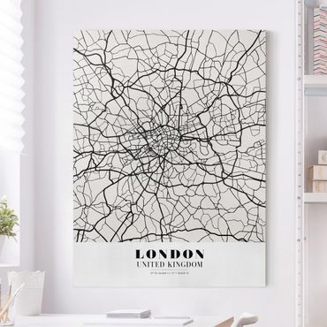 Leinwandbild - Stadtplan London - Klassik - Hochformat 4:3