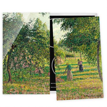Herdabdeckplatte Glas - Camille Pissarro - Apfelbäume - 52x80cm