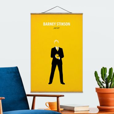 Stoffbild mit Posterleisten - Filmposter Barney Stinson - Hochformat 2:3