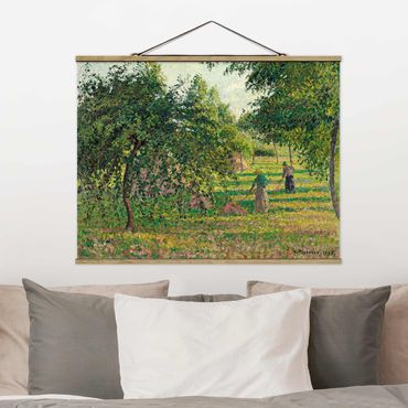 Stoffbild mit Posterleisten - Camille Pissarro - Apfelbäume - Querformat 4:3