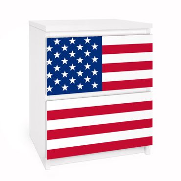 Möbelfolie für IKEA Malm Kommode - Selbstklebefolie Flag of America 1
