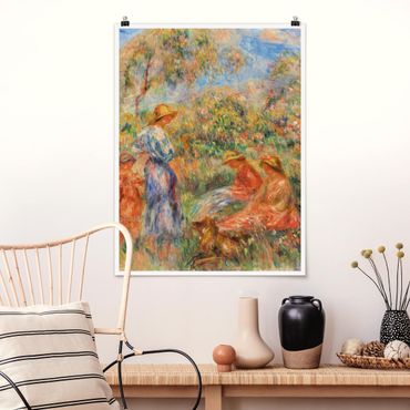 Poster - Auguste Renoir - Landschaft mit Frauen und Kind - Hochformat 3:4
