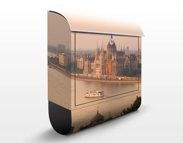 Briefkasten mit Zeitungsfach - Budapest Skyline - Wandbriefkasten