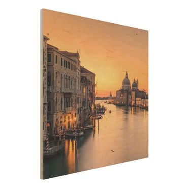 Holzbild - Goldenes Venedig - Quadrat 1:1