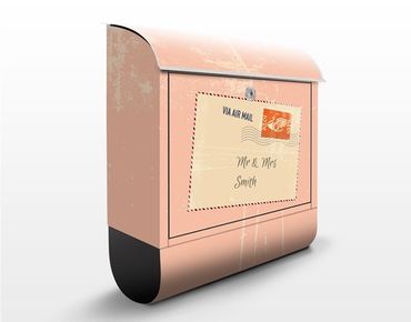 Briefkasten mit Zeitungsfach - No.EK430 Wunschtext Via Airmail