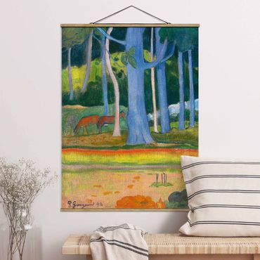 Stoffbild mit Posterleisten - Paul Gauguin - Waldlandschaft - Hochformat 3:4