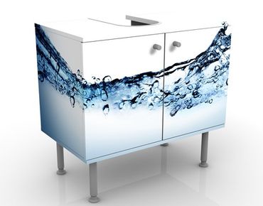 Waschbeckenunterschrank - Fizzy Water - Badschrank Weiß Blau