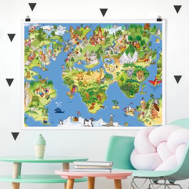 Poster - Great and funny Worldmap - Querformat 3:4