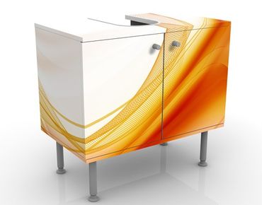 Waschbeckenunterschrank - Orange Dust - Badschrank Weiß Orange