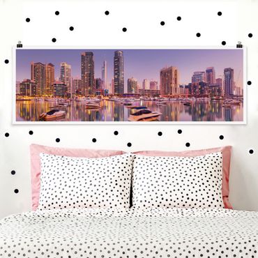 Poster - Dubai Skyline und Marina - Panorama Querformat