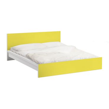 Möbelfolie für IKEA Malm Bett niedrig 160x200cm - Klebefolie Colour Lemon Yellow