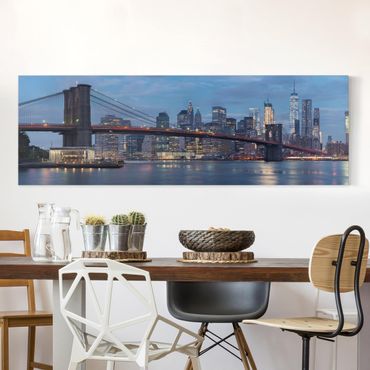 Leinwandbild - Brooklyn Bridge Manhattan New York - Panorama 1:3