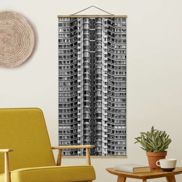 Stoffbild mit Posterleisten - Skyscraper - Hochformat 1:2