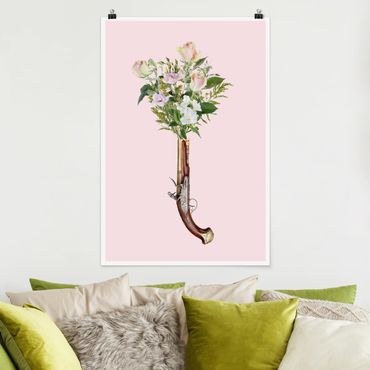 Poster - Jonas Loose - Pistole mit Blumen - Hochformat 3:2