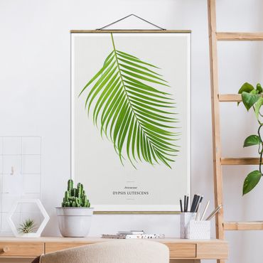 Stoffbild mit Posterleisten - Tropisches Blatt Areca Palme - Hochformat 2:3