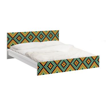 Möbelfolie für IKEA Malm Bett niedrig 180x200cm - Klebefolie Buntes Mosaik