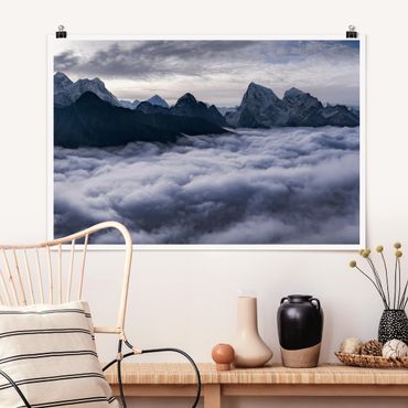 Poster - Wolkenmeer im Himalaya - Querformat 2:3
