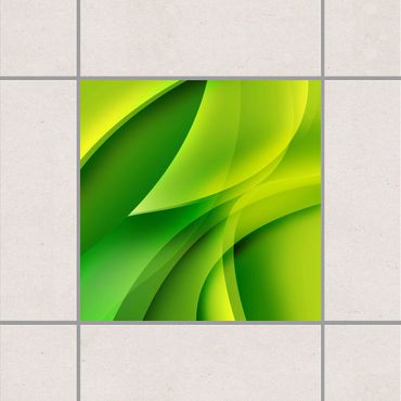 Fliesenaufkleber - Green Composition Grün