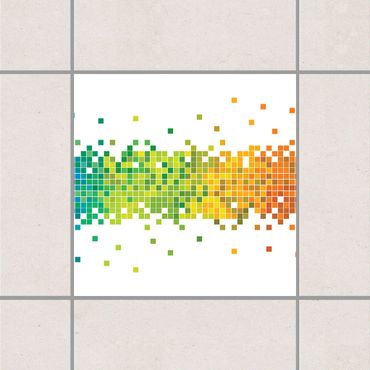 Fliesenaufkleber - Pixel-Regenbogen