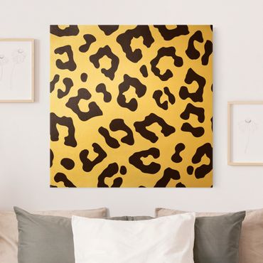 Leinwandbild Gold - Leoparden Print - Quadrat 1:1