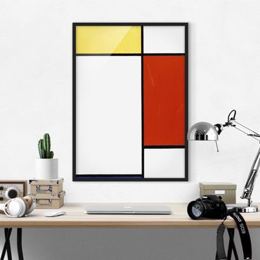 Bild mit Rahmen - Piet Mondrian - Komposition I - Hochformat 3:4