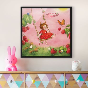 Bild mit Rahmen - Erdbeerinchen Erdbeerfee - Baumschaukel - Quadrat 1:1