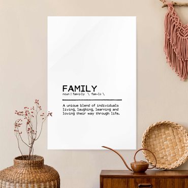 Glasbild - Definition Family Unique - Hochformat