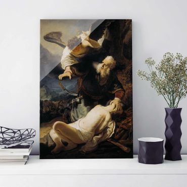 Glasbild - Kunstdruck Rembrandt van Rijn - Die Opferung Isaaks - Hoch 2:3