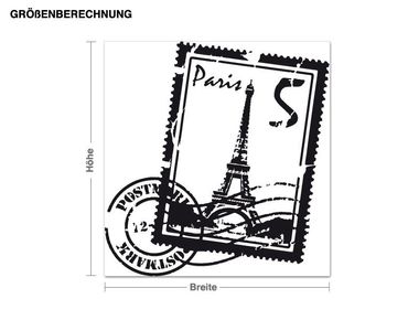 Wandtattoo Briefmarke Paris