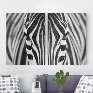 Leinwandbild 2-teilig - Zebra Look - Hoch 3:4