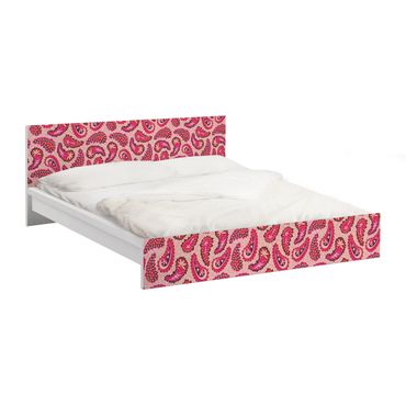 Möbelfolie für IKEA Malm Bett niedrig 180x200cm - Klebefolie Fröhliches Paisley Design