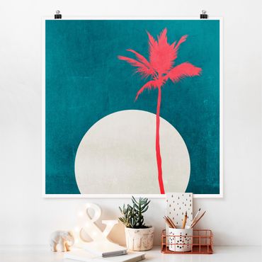 Poster - Palme Karibik - Quadrat 1:1