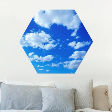 Hexagon Bild Alu-Dibond - Wolkenhimmel