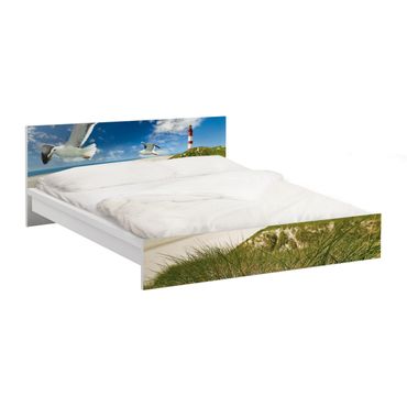 Möbelfolie für IKEA Malm Bett niedrig 160x200cm - Klebefolie Dune Breeze