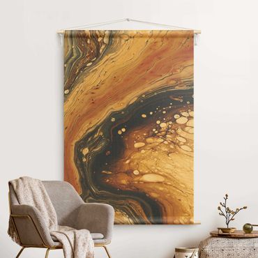 Gobeläng - Abstract Marbling Creamy Brown