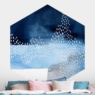 Hexagon Mustertapete selbstklebend - Abstrakter Wasserfall
