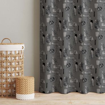 Gardiner - Abstract Pattern With Palm Leaves - Grey