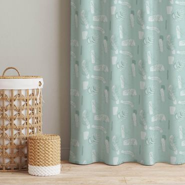 Gardiner - Abstract Pattern With Palm Leaves - Pastel Mint Green