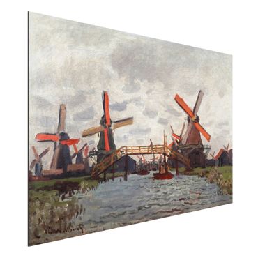 Alu-Dibond Bild - Claude Monet - Windmühlen in Westzijderveld in der Nähe von Zaandam