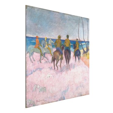Alu-Dibond Bild - Paul Gauguin - Reiter am Strand (I)