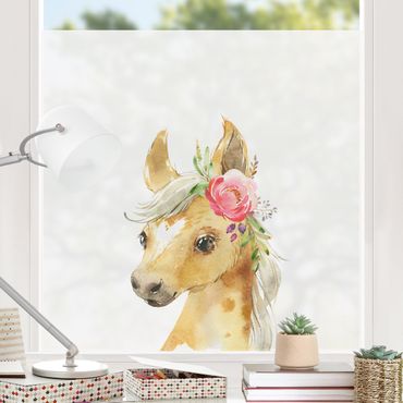 Fönsterfilm - Watercolour - Horse gaze