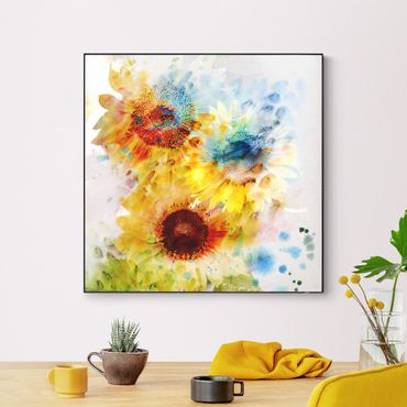 Utbytbar tavla - Watercolour Flowers Sunflowers