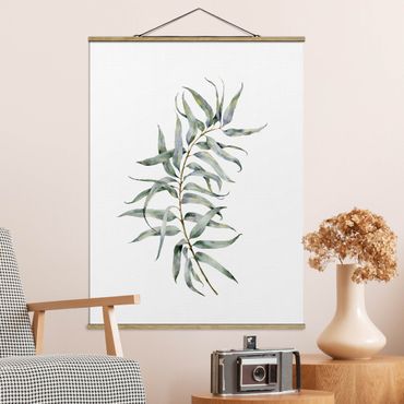 Stoffbild mit Posterleisten - Aquarell Eucalyptus IV - Hochformat 3:4