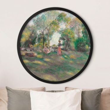 Rundes Gerahmtes Bild - Auguste Renoir - Landschaft mit Figuren