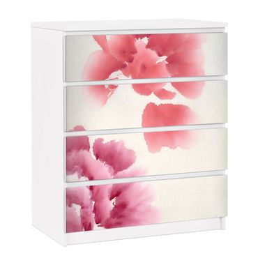 Möbelfolie für IKEA Malm Kommode - selbstklebende Folie Künstlerische Flora II
