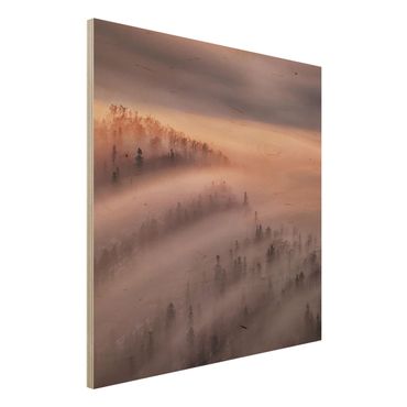 Holzbild - Nebelflut - Quadrat 1:1