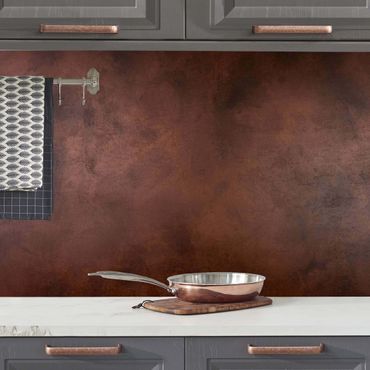 Küchenrückwand 3D-Struktur - Beton in rotem Kupfer